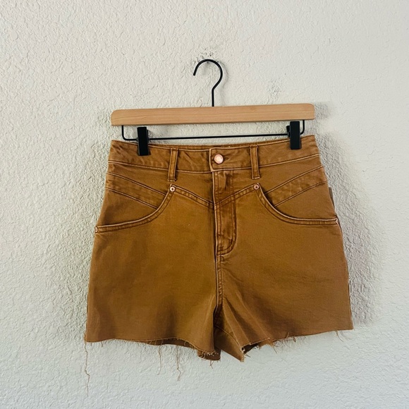 Anthropologie Avec Les Filles High Rise V-Yoke Denim Rancher Shorts NWT - Picture 1 of 12